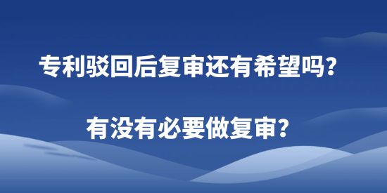 專利駁回后申請,專利有沒有必要做復審,專利,