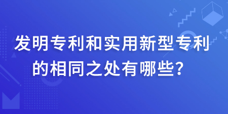 發明專利和實用新型專利的相同之處有哪些,